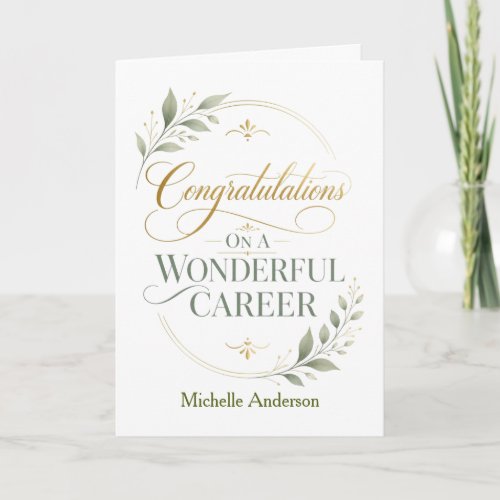 Congratulations On A Remarkable Career Personalize Card