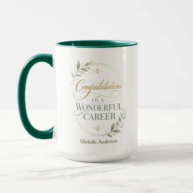 Congratulations On A Remarkable Career Personalize Mug (Left)