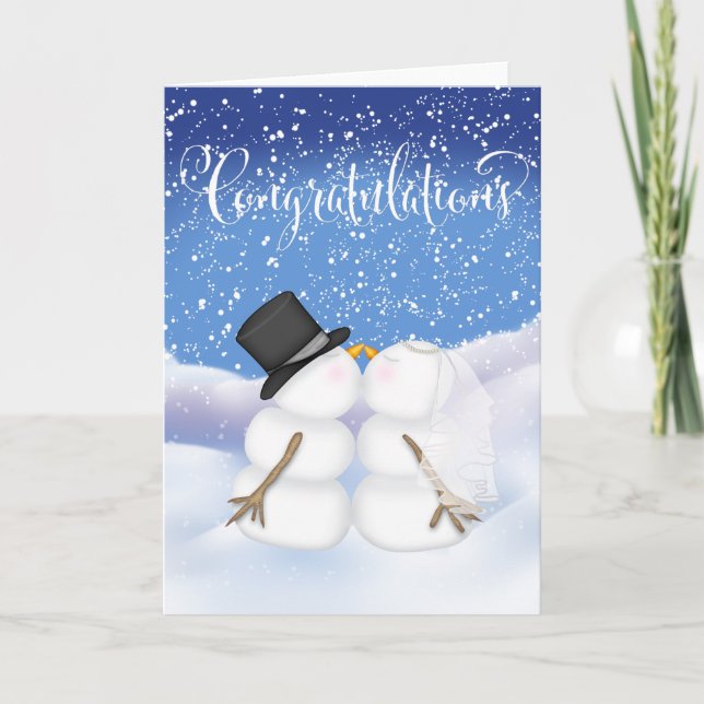 Congratulations on a Winter Wedding Holiday Card (Front)