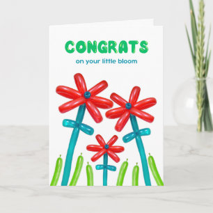 Congratulations on Adoption Balloon Flowers Card