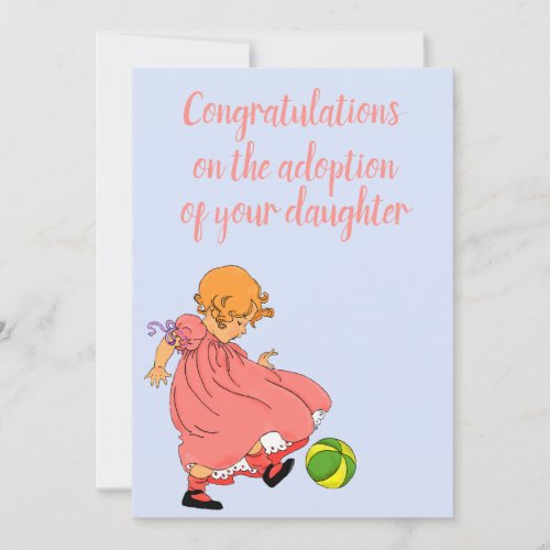 Congratulations on Adoption of a Daughter Vintage Announcement