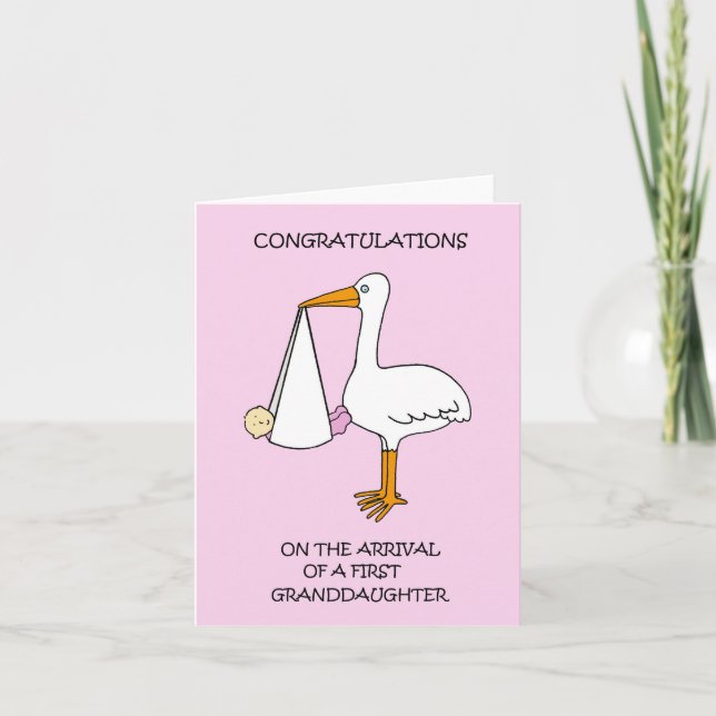 Congratulations on Arrival of First Granddaughter Card (Front)