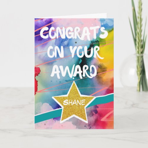 Congratulations on Award Colorful Painting  Card