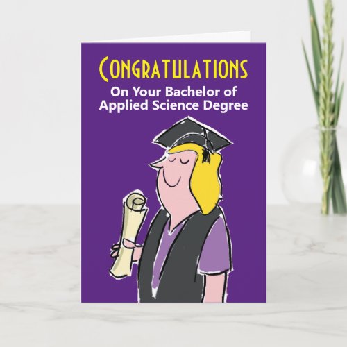 Congratulations on Bachelor of Applied Science Card