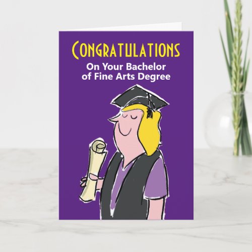 Congratulations on Bachelor of Fine Arts Degree Card