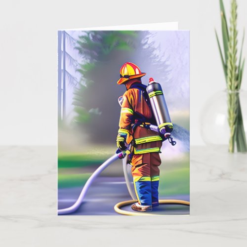 Congratulations on Becoming a Firefighter Card