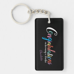 Congratulations on becoming a teacher graduation keychain