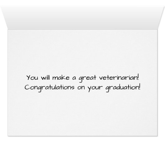 Congratulations on Becoming A Veterinarian. (Inside Horizontal (Bottom))