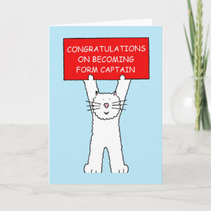 Congratulations on Becoming Form Captain. Card