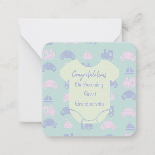 Congratulations on Becoming Grandparents  Note Card (Front)
