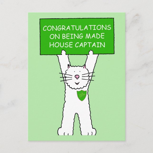 Congratulations on Becoming House Captain Postcard (Front)