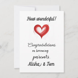 Congratulations On Becoming Parents, Personalized  Holiday Card