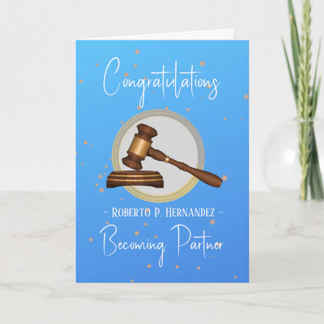 Congratulations on Becoming Partner Law Firm Card | Zazzle