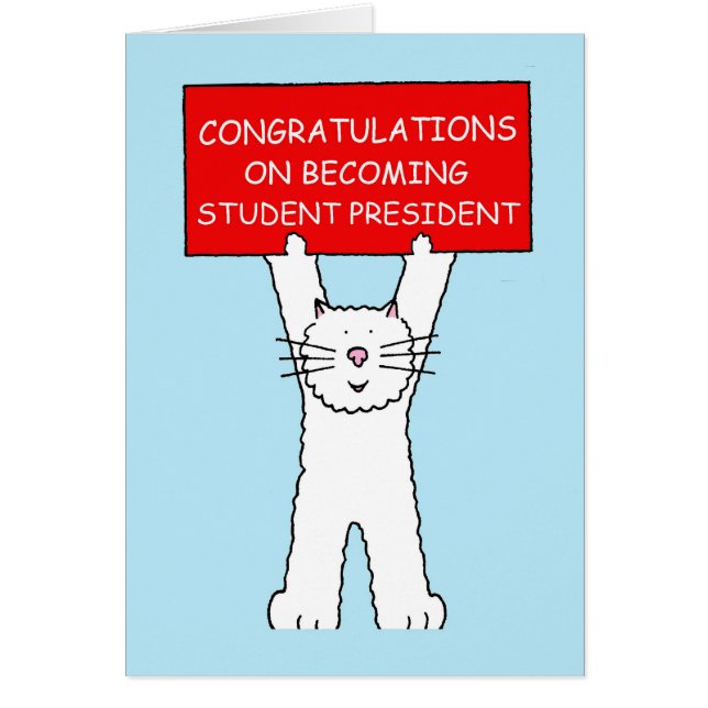 Congratulations on Becoming Student President Cards (Front)