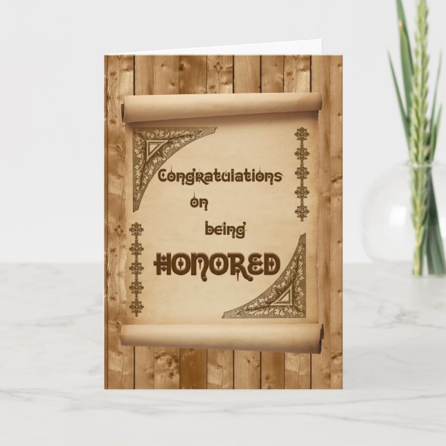 Congratulations on Being Honored Card (Front)