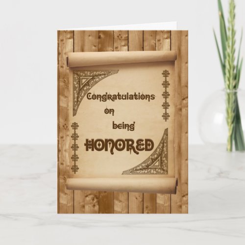 Congratulations on Being Honored Card