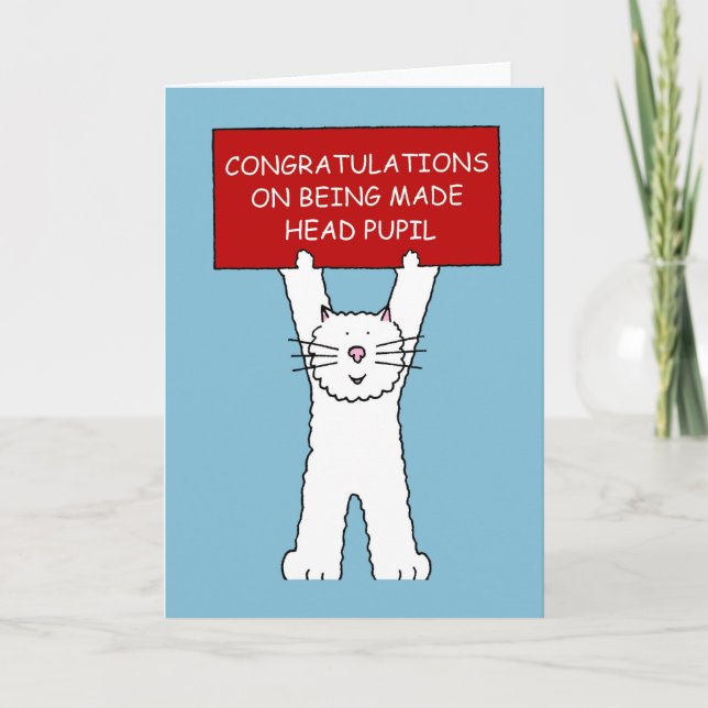 Congratulations on Being Made Head Pupil Card (Front)