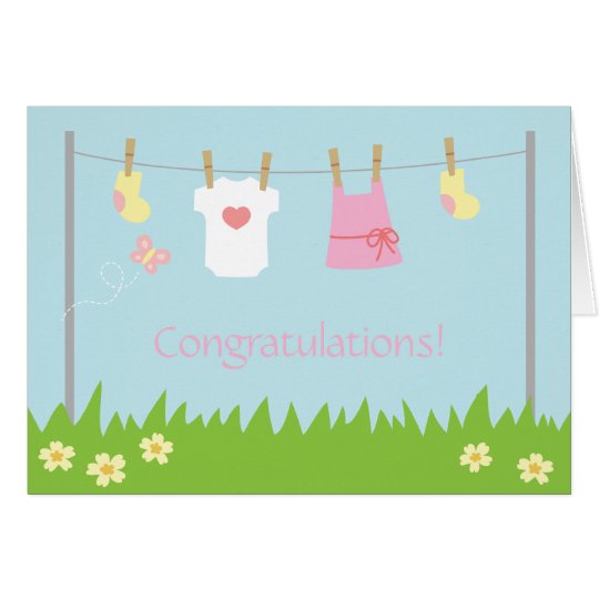 Congratulations on Birth of Baby Girl Card | Zazzle.com