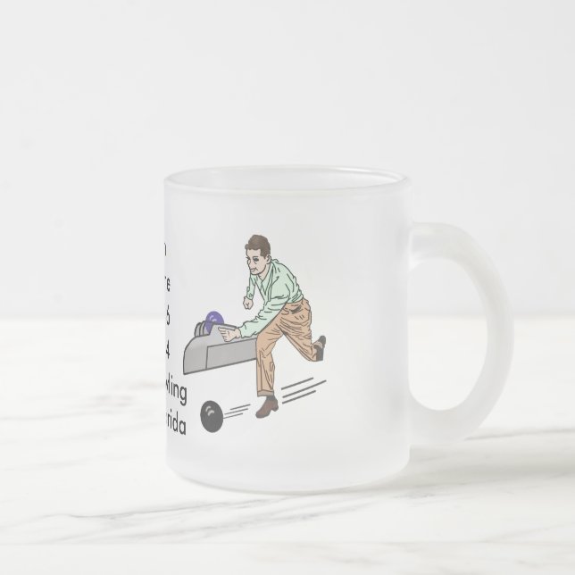 Congratulations on Bowling 300 Game, Customizable Frosted Glass Coffee Mug (Right)
