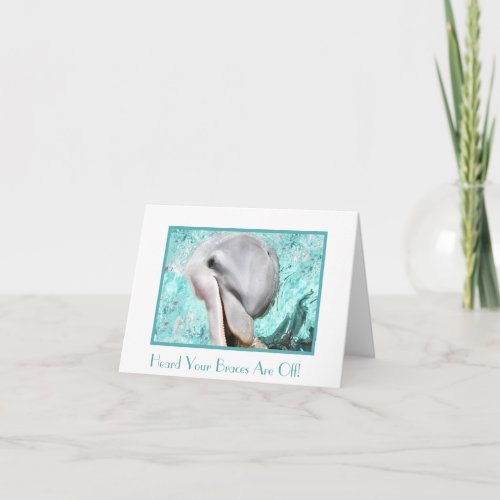 Congratulations on Braces Coming Off Dolphin Card