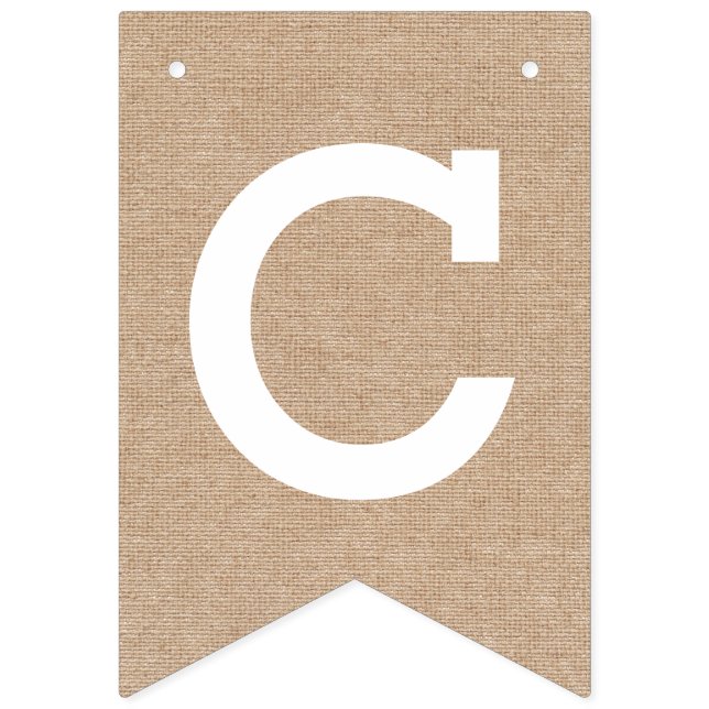 Congratulations on Burlap Look Bunting Flags (First Flag)