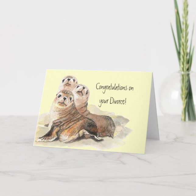Congratulations on Divorce Seals of Approval Card (Front)