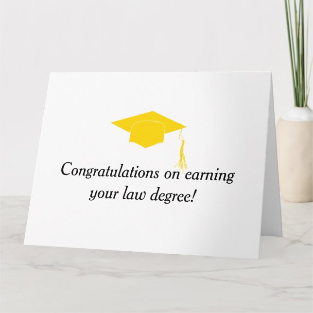Congratulations on earning your law degree card (Front)