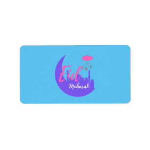 Congratulations on Eid Mubarak Balloon Label