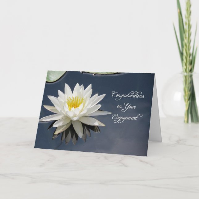 Congratulations on Engagement Card Water Lily (Front)