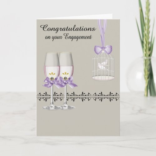Congratulations On Engagement custom name card
