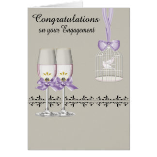 Congratulations On Engagement, custom name card