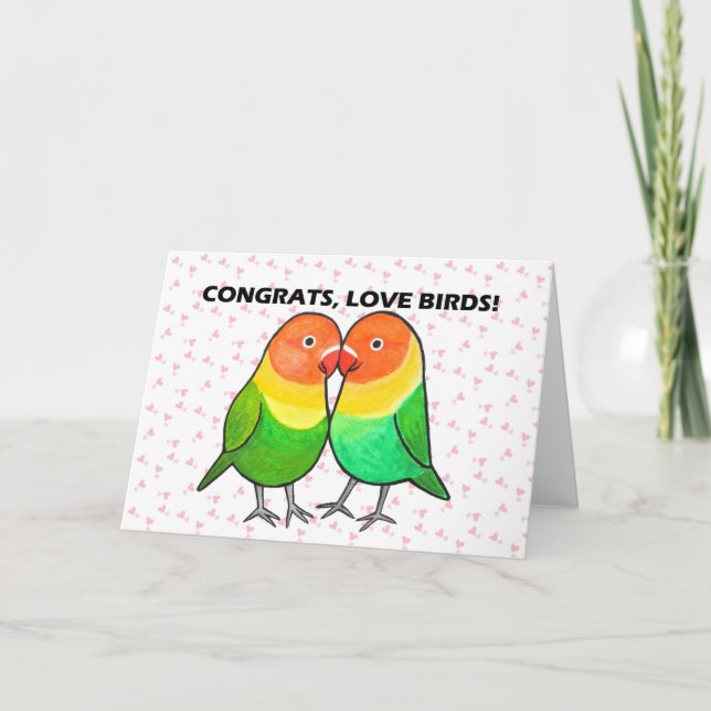 Congratulations on Engagement, wedding Lovebirds Card (Front)