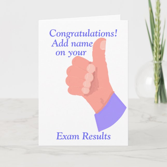 Congratulations on Exam Results add name front Card (Front)