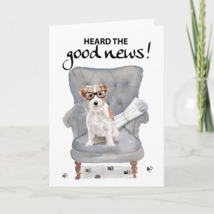 Congratulations on Good News Dog with Newspaper Card