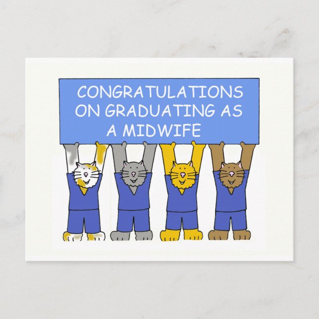 Congratulations on Graduating as a Midwife Announcement Postcard (Front)