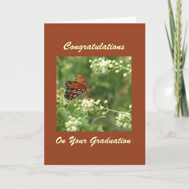 Congratulations on Graduation Butterfly Greeting Card (Front)