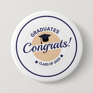 Congratulations on graduation customizable elegant button