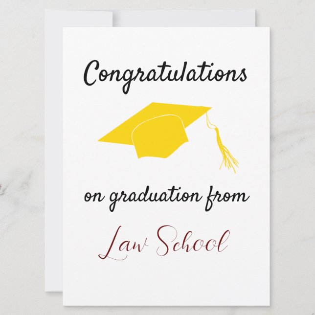 Congratulations on graduation from Law School Card (Front)
