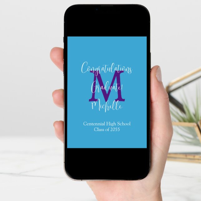 Congratulations on Graduation, Monogram Greeting Card (Front Digital)
