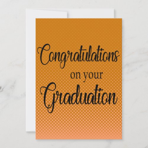 Congratulations on Graduation Orange and Black