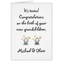 Congratulations On Grandchildren, Twin Boys,