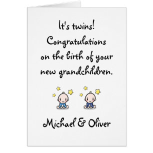 Congratulations On Grandchildren, Twin Boys, Cards