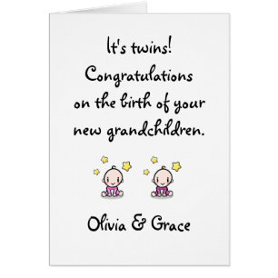 Congratulations On Grandchildren, Twin Girls Cards