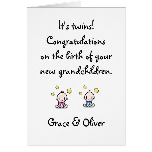 Congratulations On Grandchildren Twins