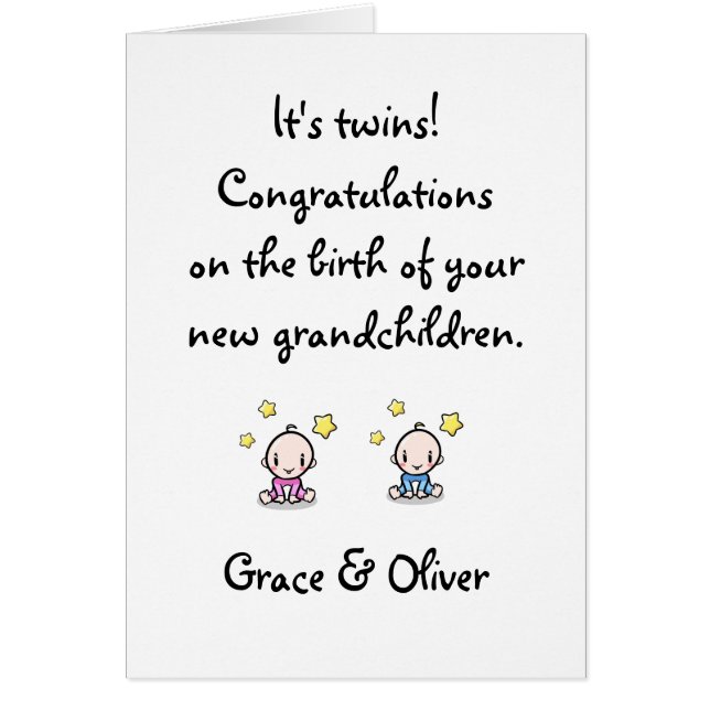 Congratulations On Grandchildren, Twins, Cards (Front)