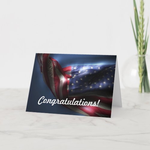 Congratulations on Green Card_American Flag Card
