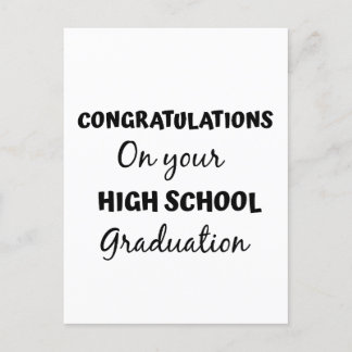 congratulations on high school graduation postcard