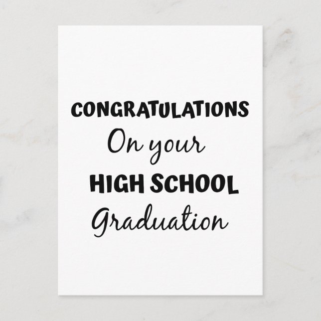 congratulations on high school graduation postcard (Front)