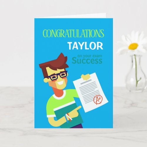 Congratulations on His Exam Success  Customizable Card