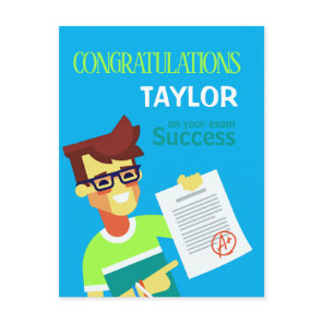 Congratulations on His Exam Success – Customizable Postcard